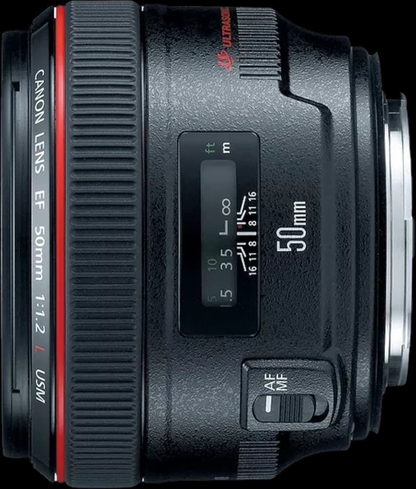 Canon EF 50mm f/1.2L USM - Top View